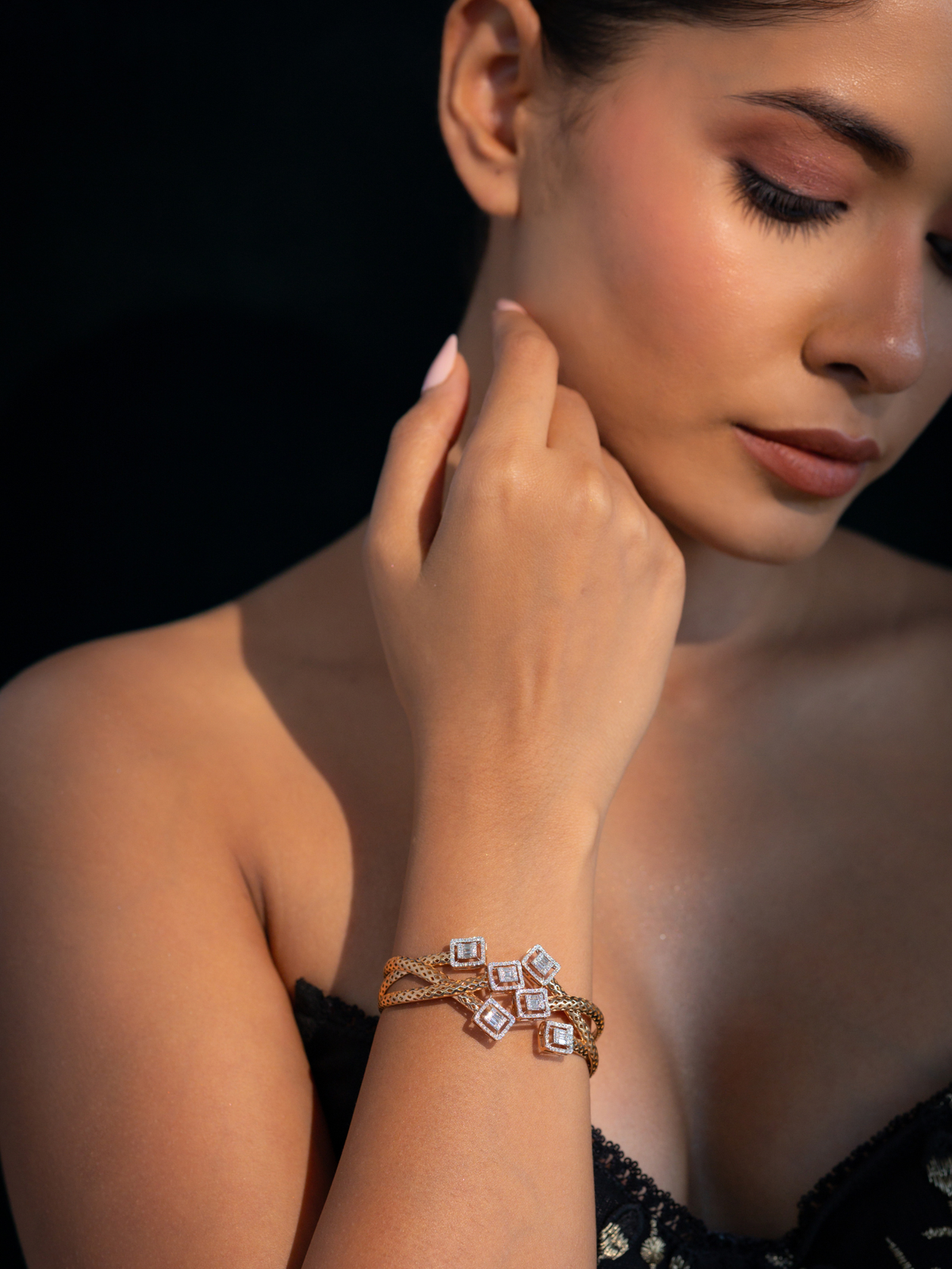 Floral Baguette Diamond Bracelet