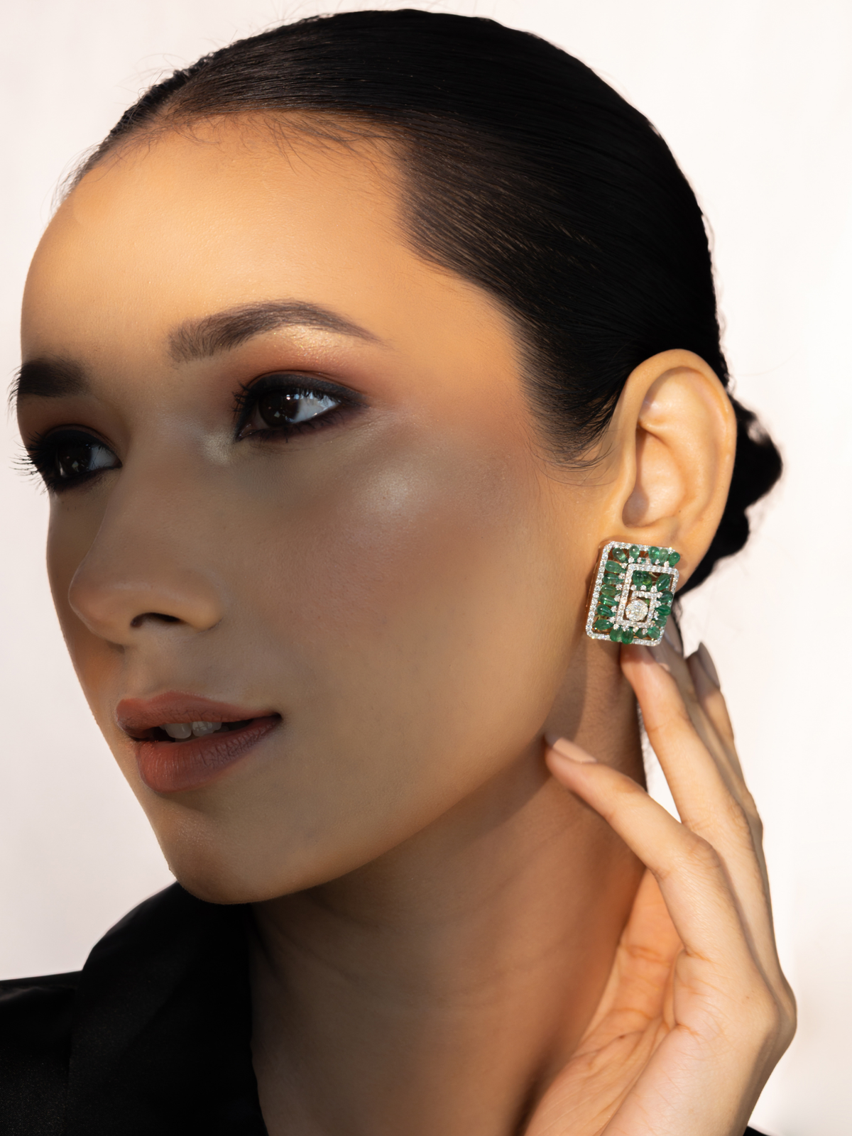 Emerald Prism Studs
