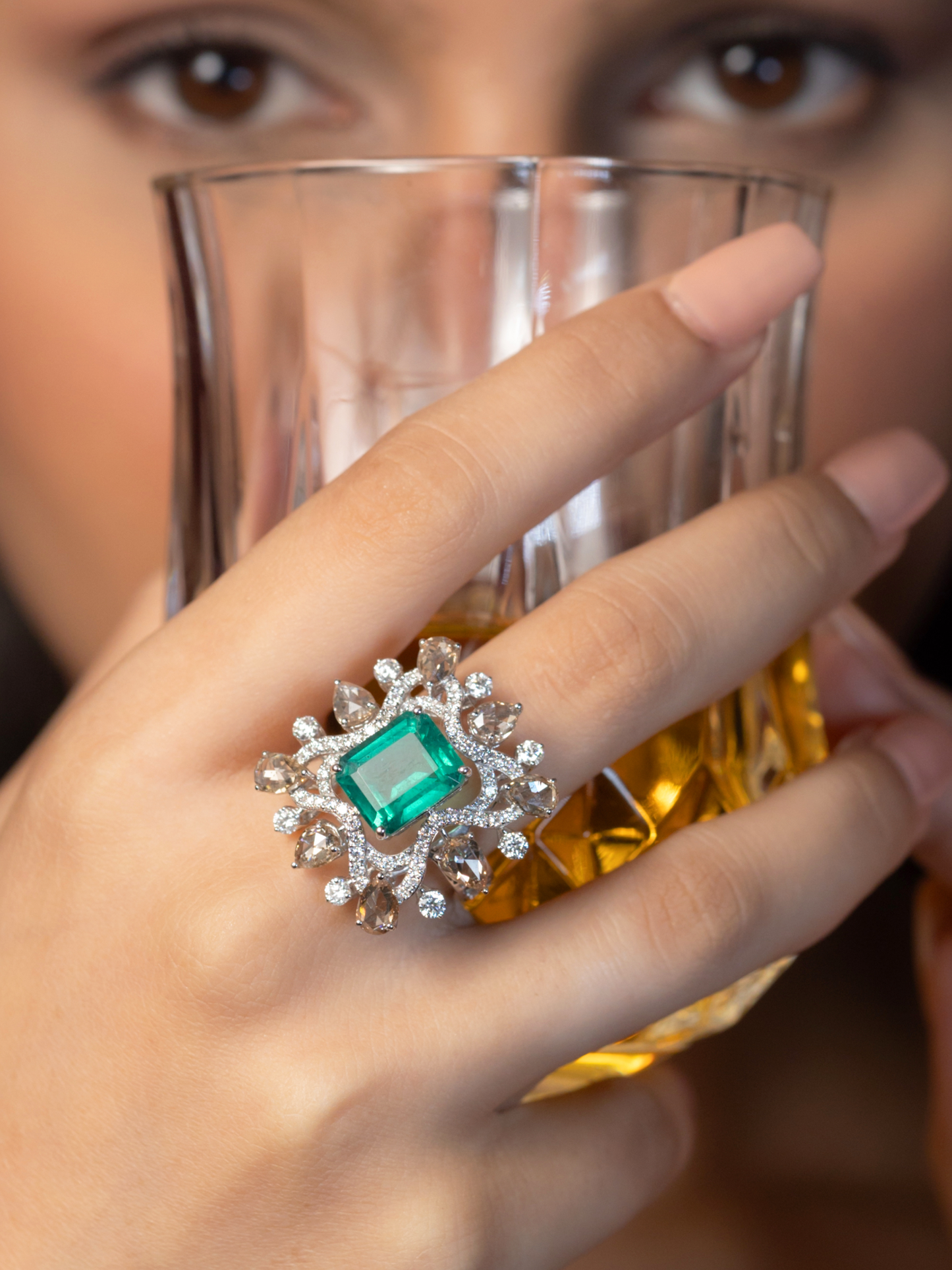 Emerald Sunburst Ring