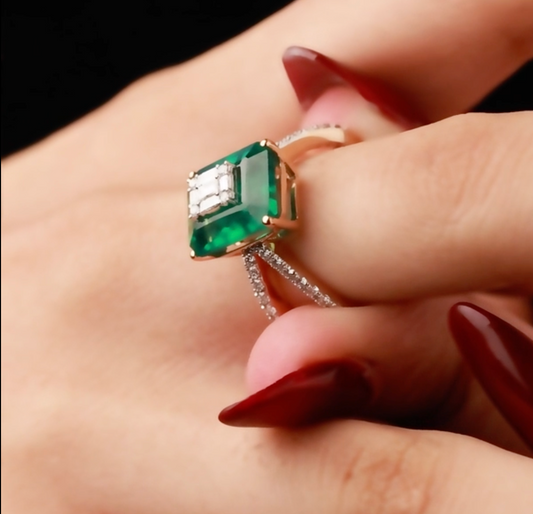 Secret Heart Emerald Ring