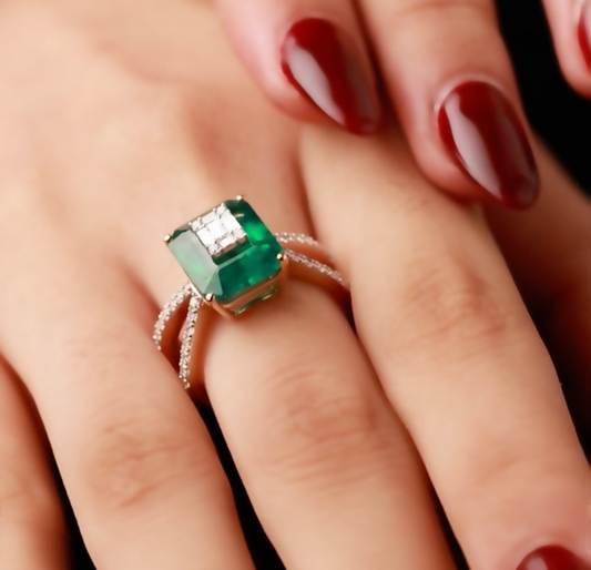 Secret Heart Emerald Ring