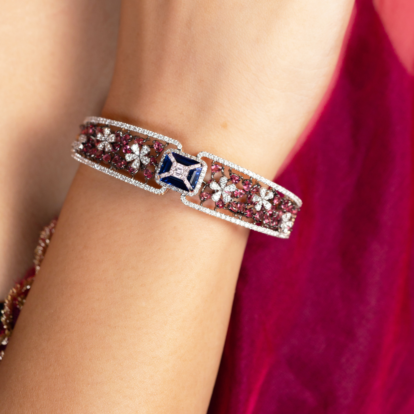 Floral Lattice Diamond Bracelet