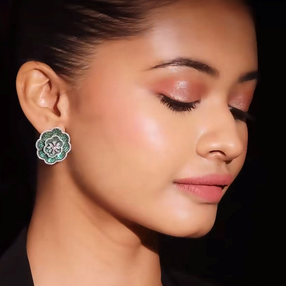 Emerald Bloom Diamond Earrings