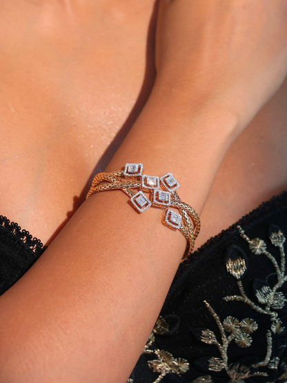 Floral Baguette Diamond Bracelet