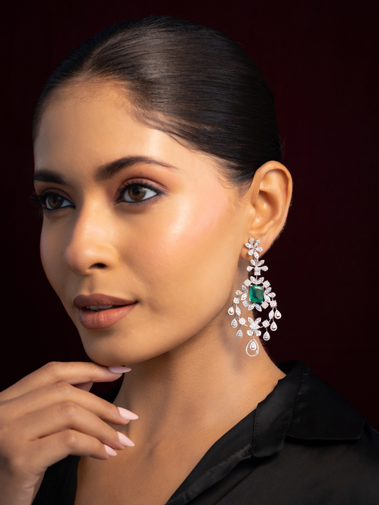 Floral Marquise Cascade Earrings
