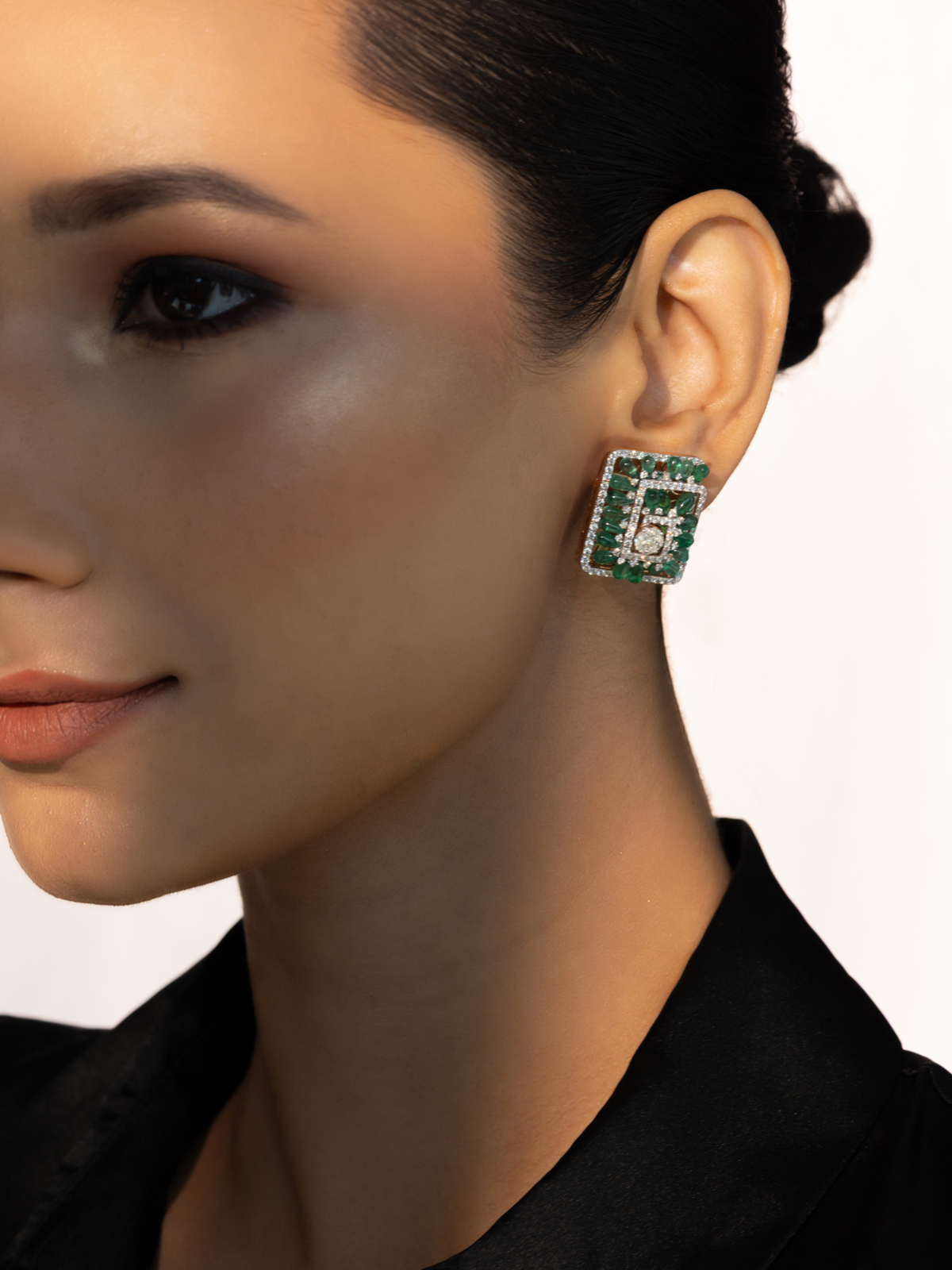 Emerald Prism Studs