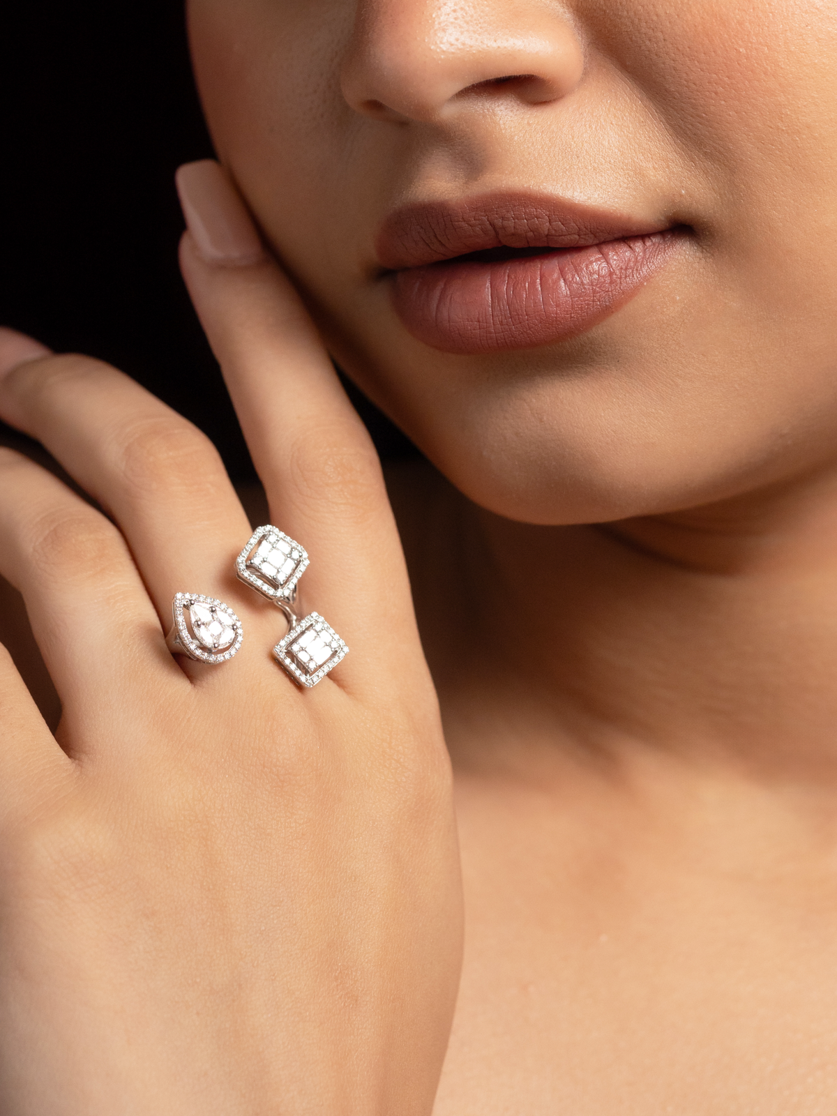 Trio-Cut Open Diamond Ring