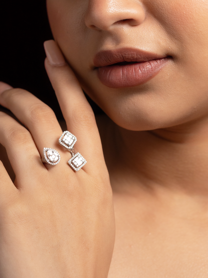 Trio-Cut Open Diamond Ring
