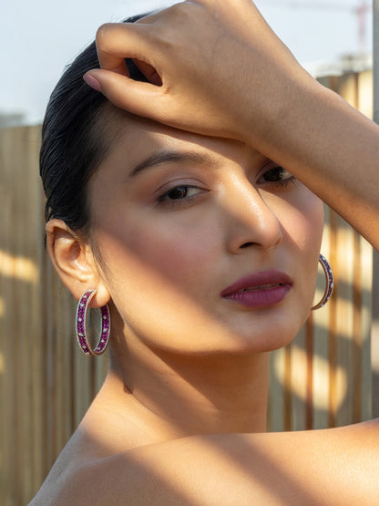 Diamond Mosaic Hoop Earrings
