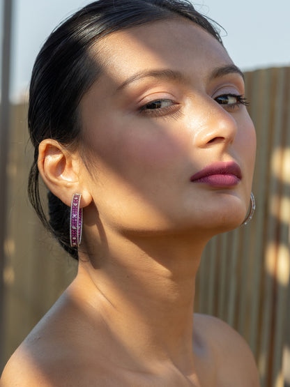 Diamond Mosaic Hoop Earrings