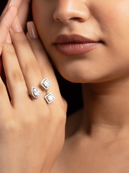 Trio-Cut Open Diamond Ring