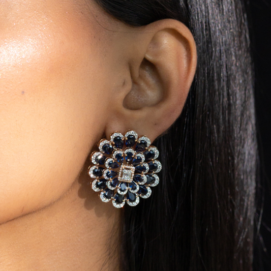 Bold Blue Bloom Studs