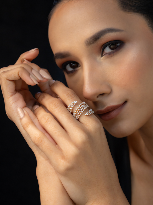 Diamond Criss-Cross Ring