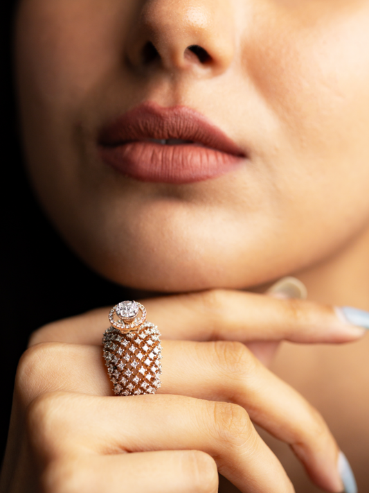 Regal Lattice Dome Ring