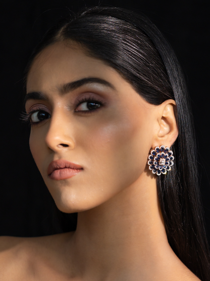 Bold Blue Bloom Studs