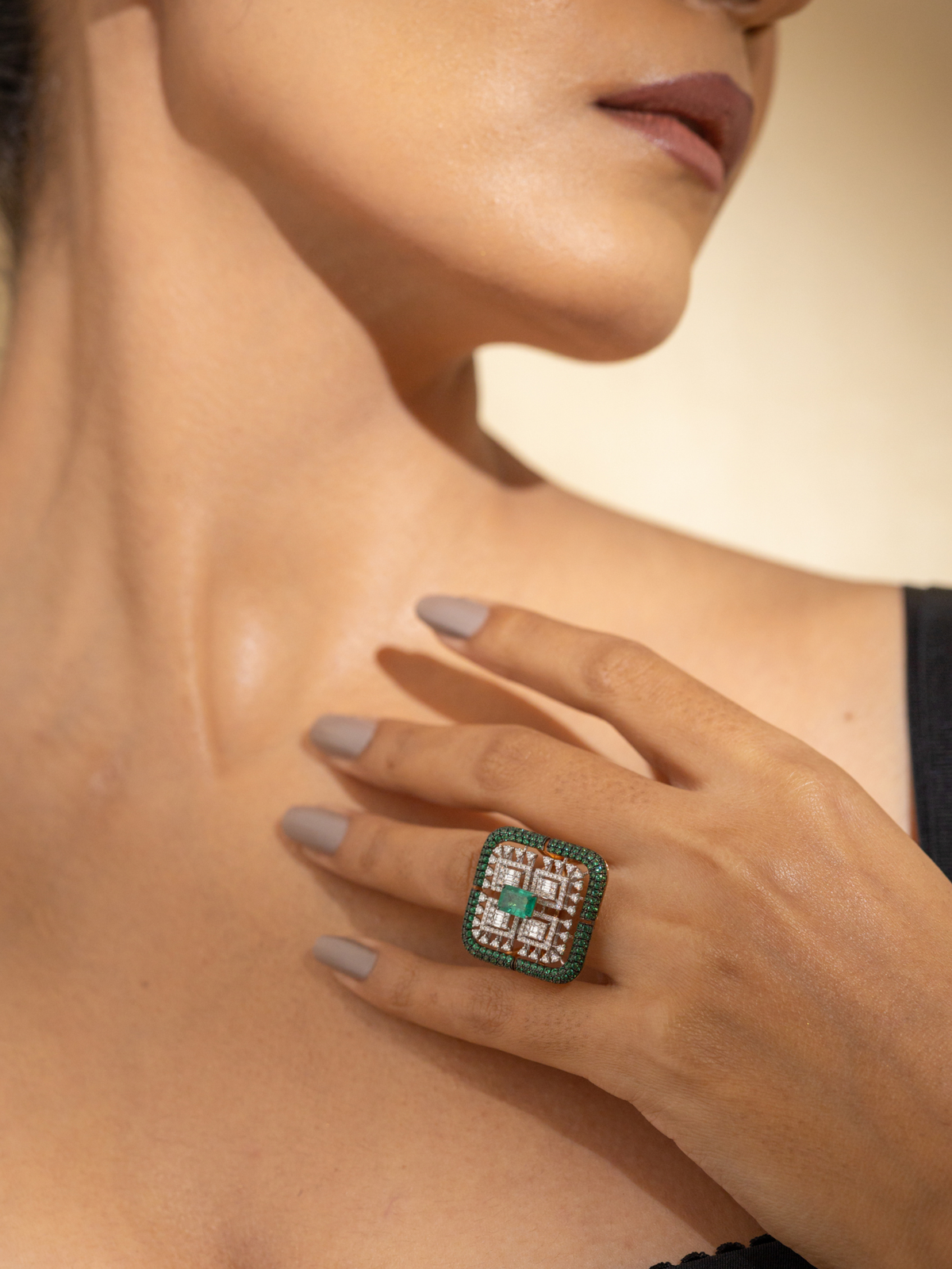 Emerald Mosaic Ring