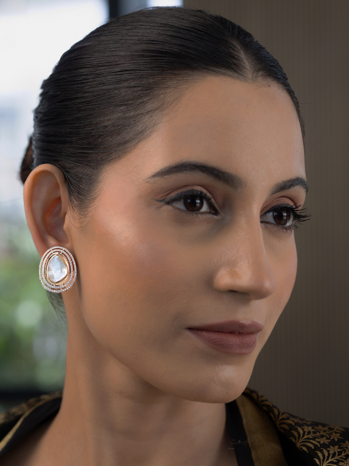 Uncut Halo Earrings