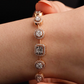 Multicut Diamond Cascade Bracelet with Padlock Charm
