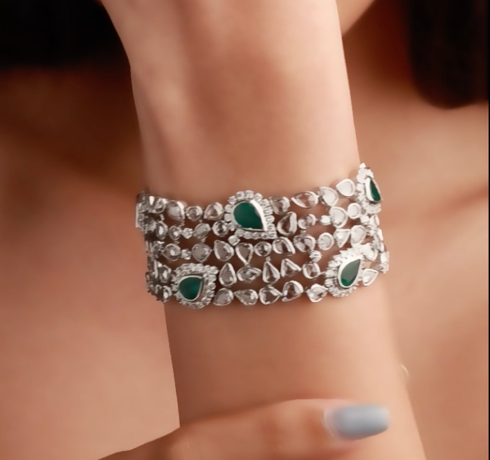 Regalia Emerald & Diamond Cluster Bracelet