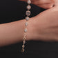 Multicut Diamond Cascade Bracelet with Padlock Charm