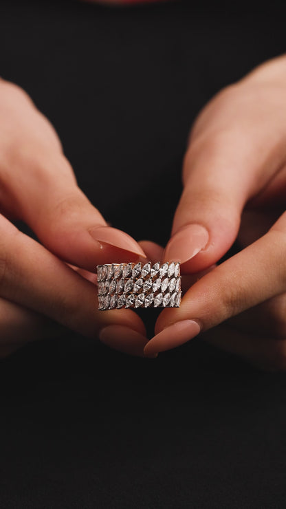Marquise Diamond Flow Band – Tapered Symmetry Design – Gehna Jewellers