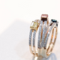 Pastel Prism Baguette Ring – Colorful Diamond Frame – Gehna Jewellers